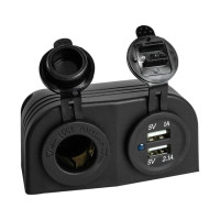 Прикуриватель + USB-разъем (1А + 2,1А) для горизонтальной поверхности